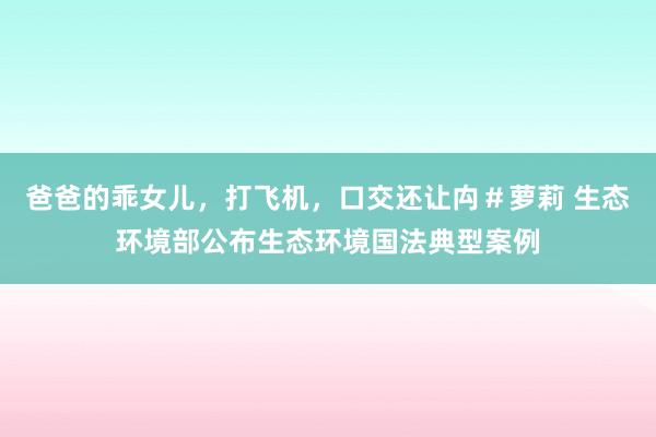 爸爸的乖女儿，打飞机，口交还让禸＃萝莉 生态环境部公布生态环境国法典型案例