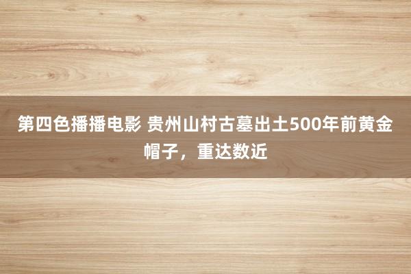 第四色播播电影 贵州山村古墓出土500年前黄金帽子，重达数近