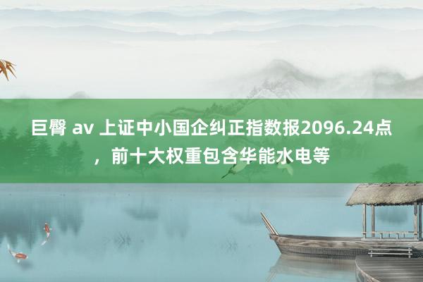 巨臀 av 上证中小国企纠正指数报2096.24点，前十大权重包含华能水电等