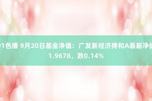 91色播 9月20日基金净值：广发新经济搀和A最新净值1.9678，跌0.14%