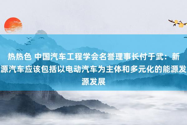 热热色 中国汽车工程学会名誉理事长付于武：新能源汽车应该包括以电动汽车为主体和多元化的能源发展