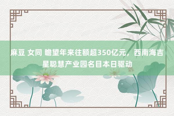 麻豆 女同 瞻望年来往额超350亿元，西南海吉星聪慧产业园名目本日驱动