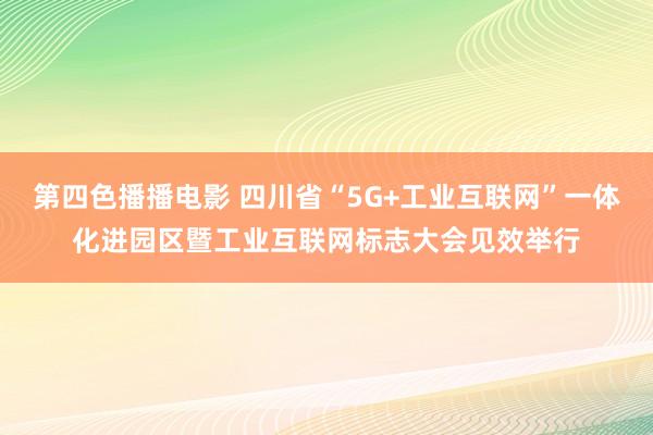 第四色播播电影 四川省“5G+工业互联网”一体化进园区暨工业互联网标志大会见效举行