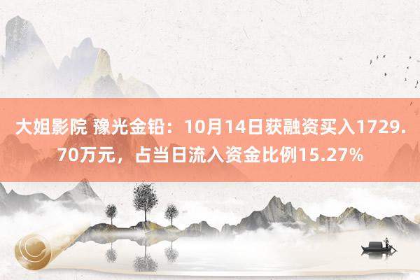 大姐影院 豫光金铅：10月14日获融资买入1729.70万元，占当日流入资金比例15.27%