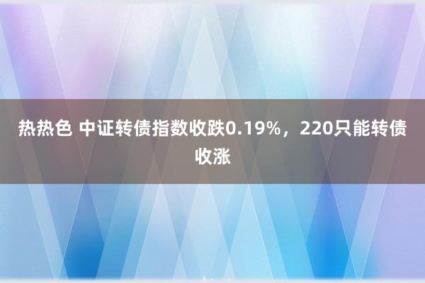 热热色 中证转债指数收跌0.19%，220只能转债收涨