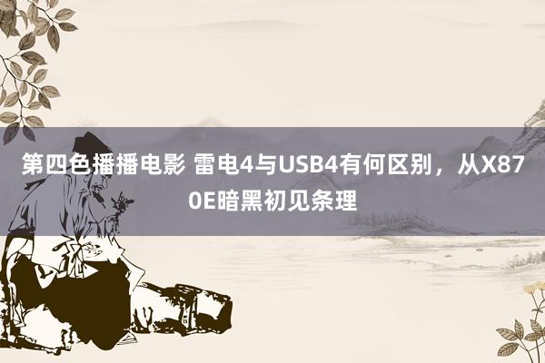 第四色播播电影 雷电4与USB4有何区别，从X870E暗黑初见条理