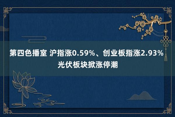 第四色播室 沪指涨0.59%、创业板指涨2.93% 光伏板块掀涨停潮