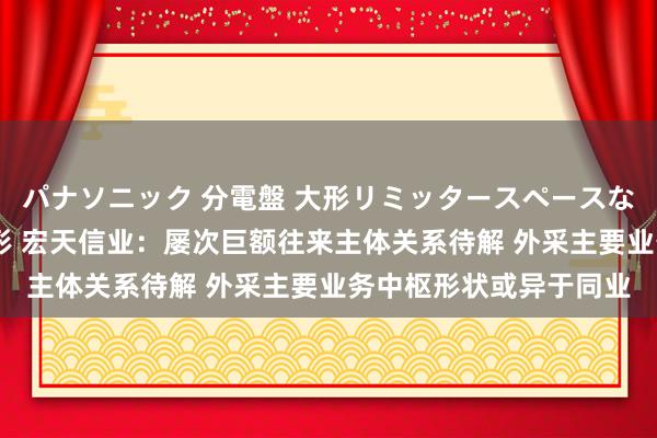 パナソニック 分電盤 大形リミッタースペースなし 露出・半埋込両用形 宏天信业：屡次巨额往来主体关系待解 外采主要业务中枢形状或异于同业