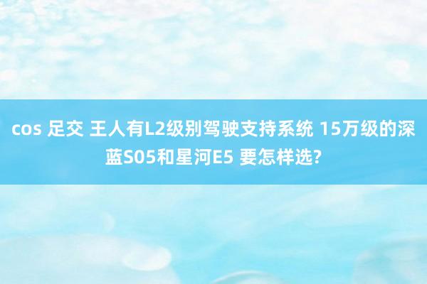 cos 足交 王人有L2级别驾驶支持系统 15万级的深蓝S05和星河E5 要怎样选?