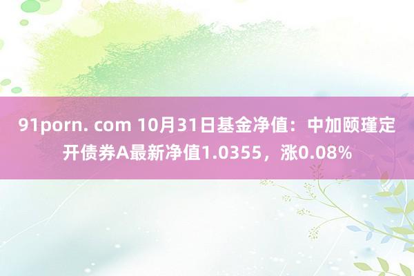 91porn. com 10月31日基金净值：中加颐瑾定开债券A最新净值1.0355，涨0.08%