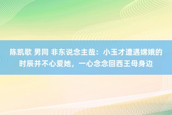 陈凯歌 男同 非东说念主哉：小玉才遭遇嫦娥的时辰并不心爱她，一心念念回西王母身边