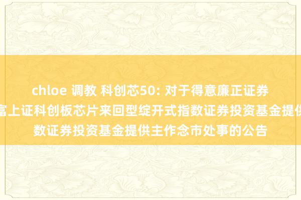 chloe 调教 科创芯50: 对于得意廉正证券股份有限公司为汇添富上证科创板芯片来回型绽开式指数证券投资基金提供主作念市处事的公告