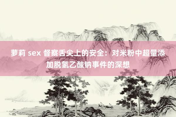 萝莉 sex 督察舌尖上的安全：对米粉中超量添加脱氢乙酸钠事件的深想